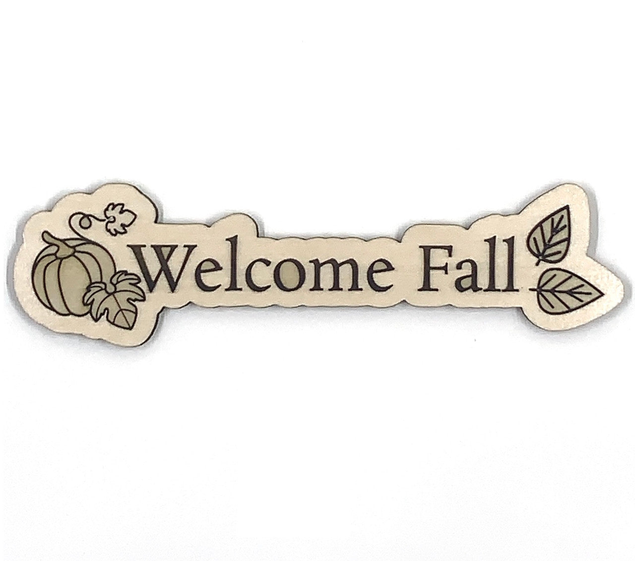 Welcome Fall Leaves Wooden Embellishment